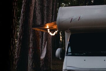 campervan in a forest